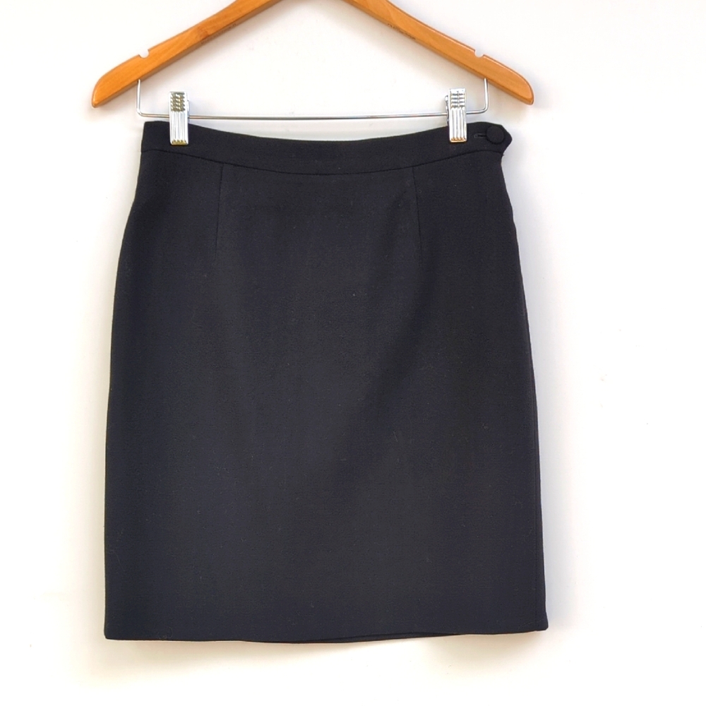 Vintage Moschino Cheap and Chic Classic Black Wool Skirt - Vtg Size 10